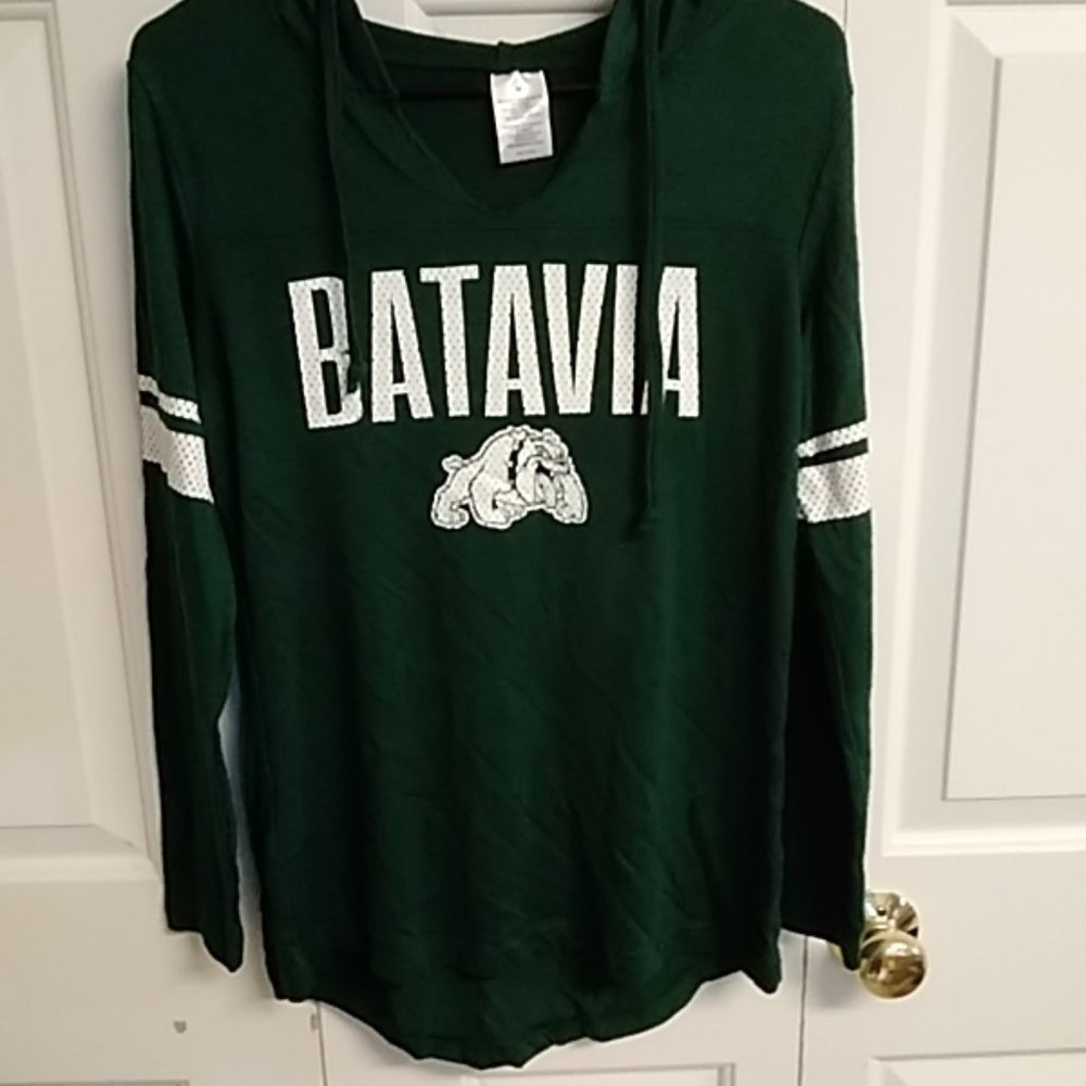 Batavia bulldogs womens hoodie/ long sleeve t-shirt size medium,  new never worn